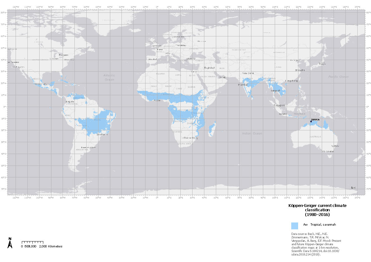 Koppen-Geiger current climate classification